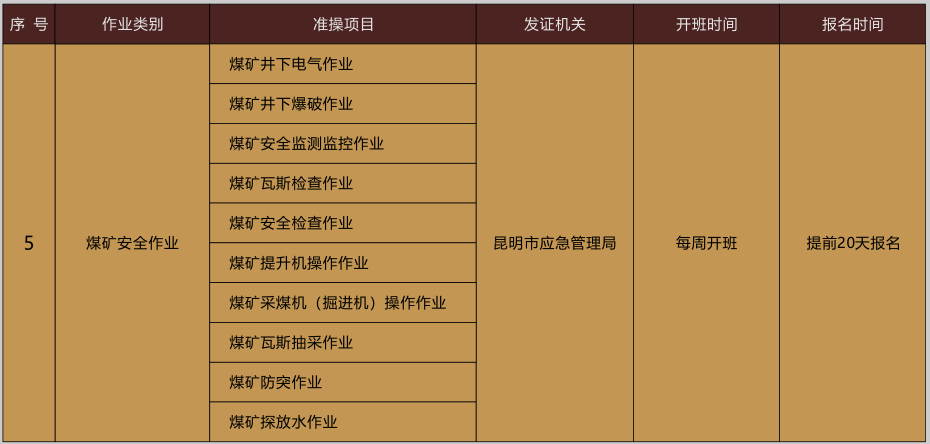 應(yīng)急管理局可考證書