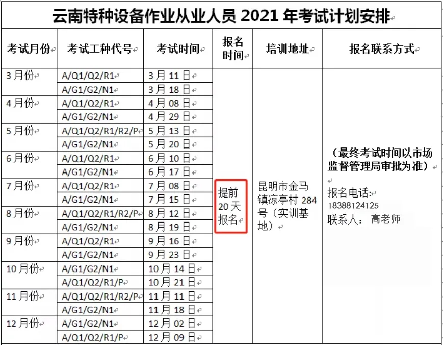 2021年7月云南省特種設(shè)備作業(yè)人員操作證考試及培訓(xùn)通知